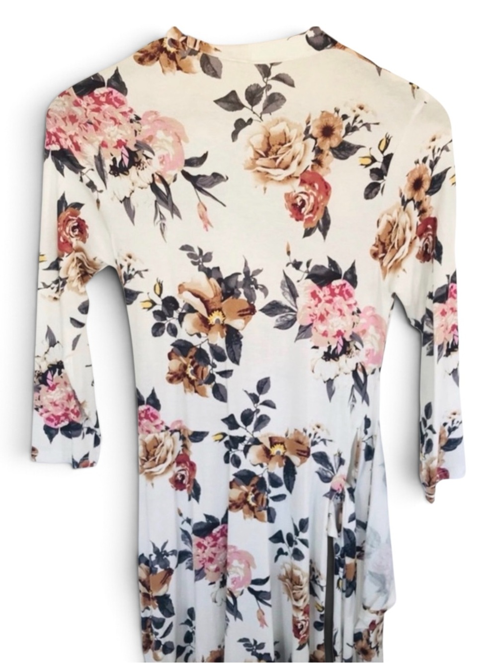 NEW Vintage Floral Print 3/4 Sleeves Mock Wrap Dress Women’s Small - Picture 8 of 13